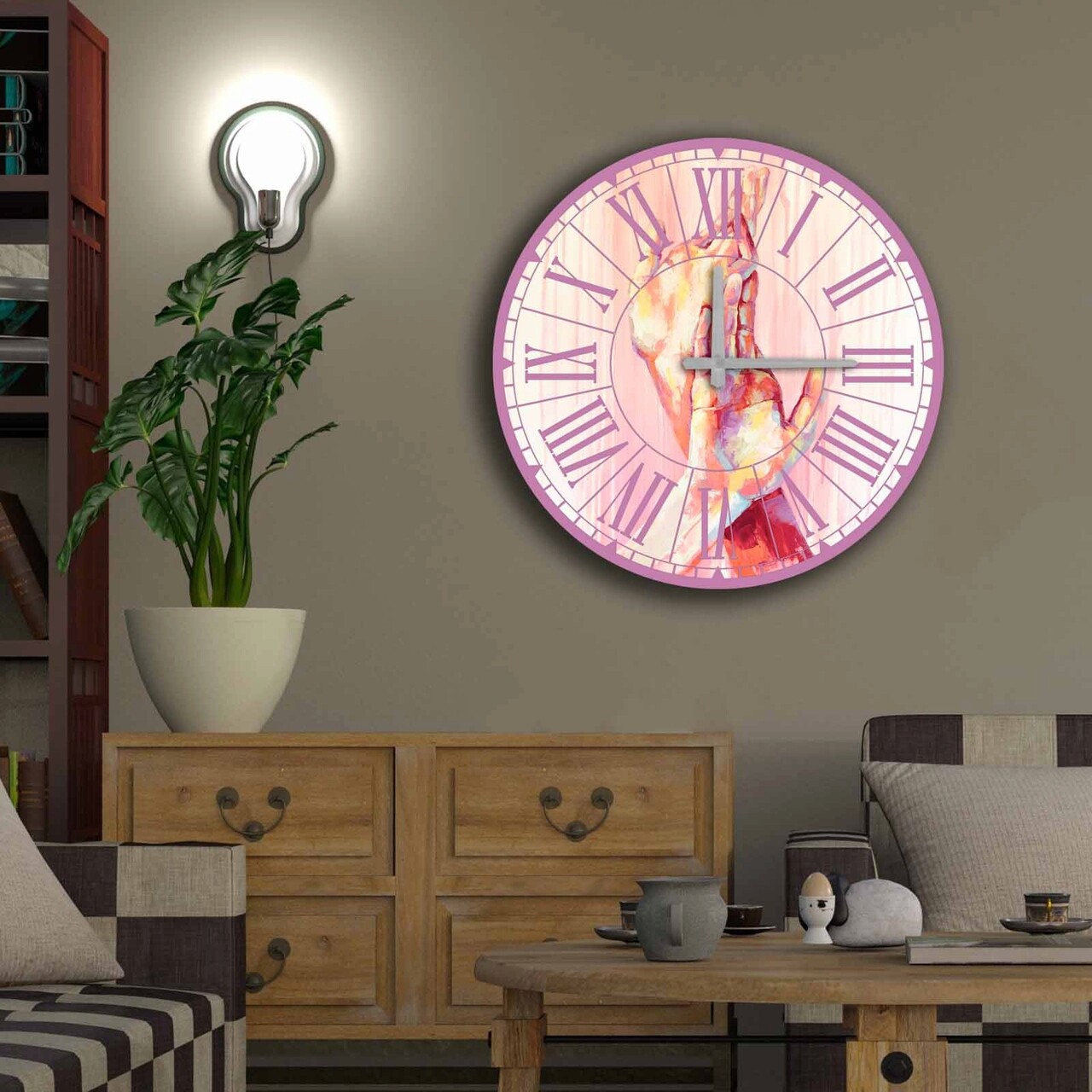 Ceas de perete, 5050MS-089, ø50 cm, Multicolor - imagine 3